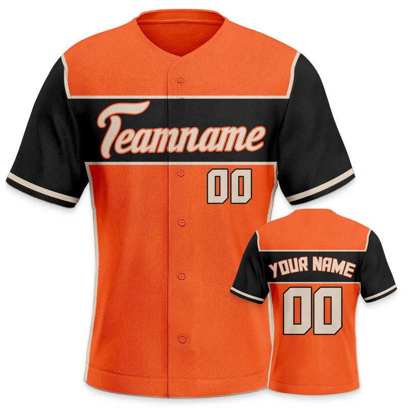 Custom Orange Black-Beige Creative  Cool Concept Authentic Baseball Jersey